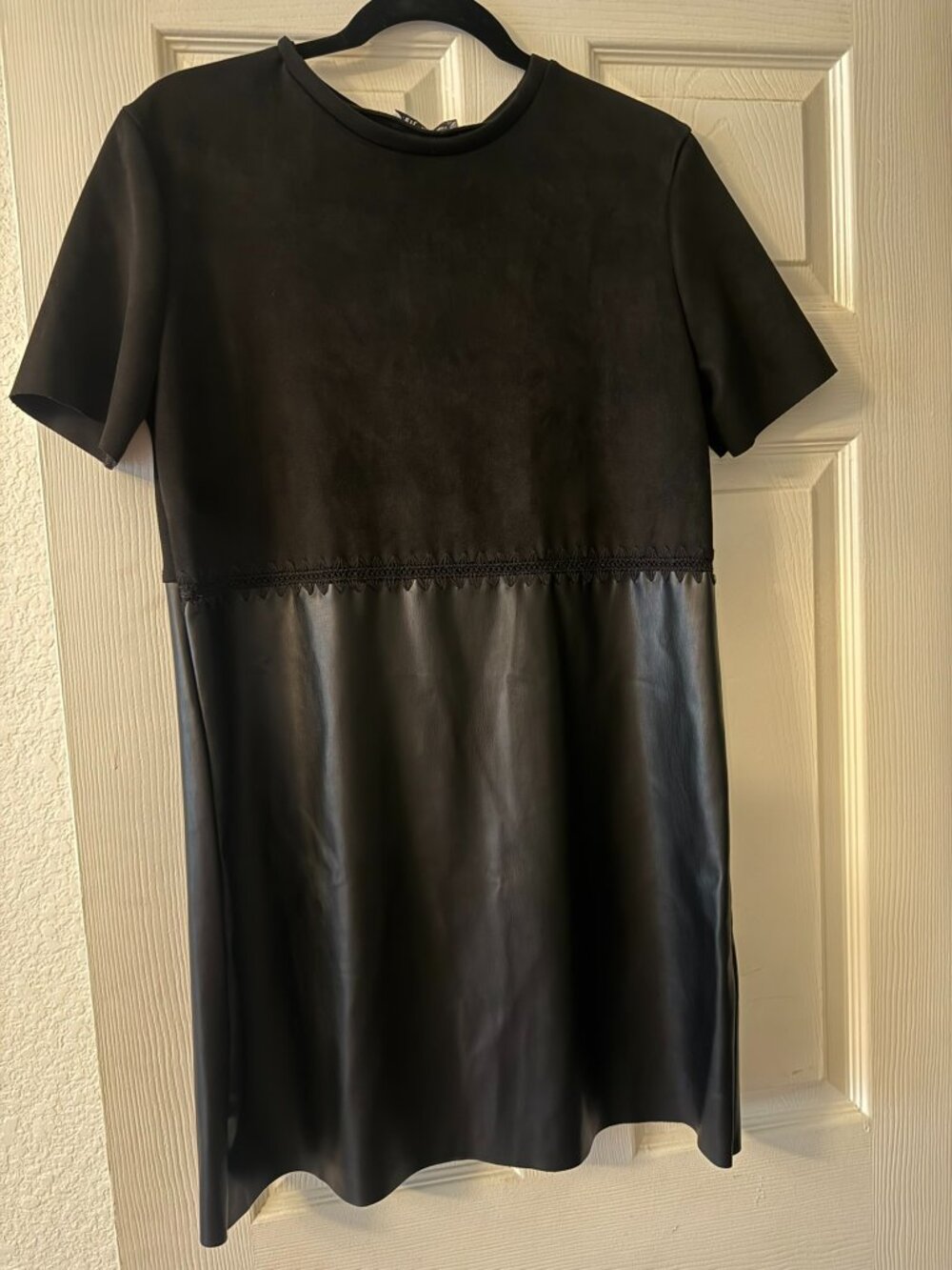 Zara Tshirt dress with leather